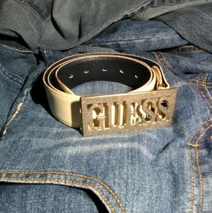 Vintage GUESS logo buckle and belt